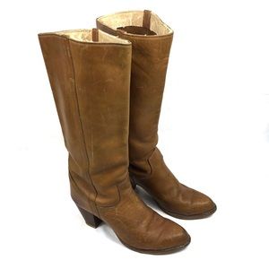 Zodiac Vintage Brown Leather Boots Western Sz 8.5